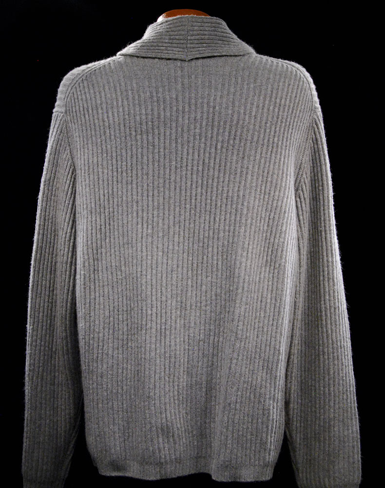 608-048 Men's Shawl-Neck Angora-Blend Cardigan Sweater