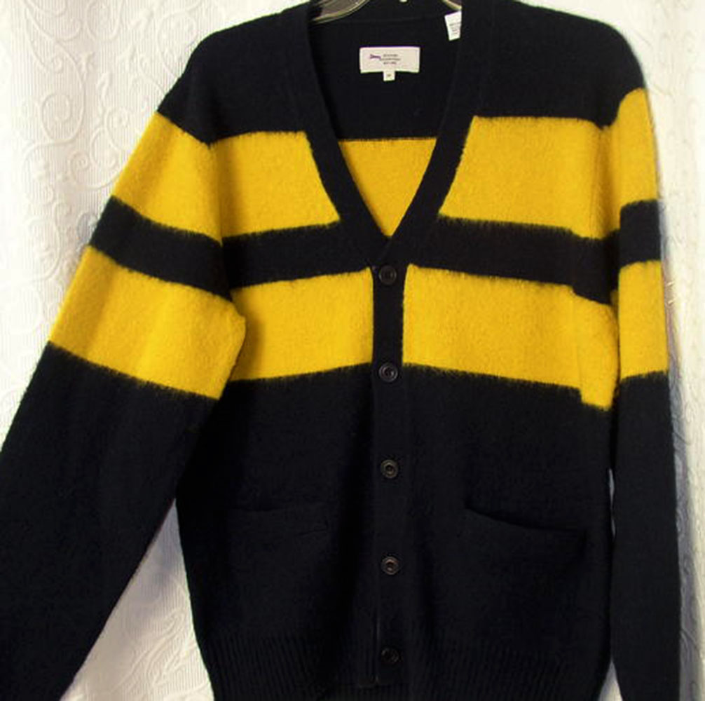 609-008 Men's Soft Cardigan Brushed 100% Lambswool Sweater
