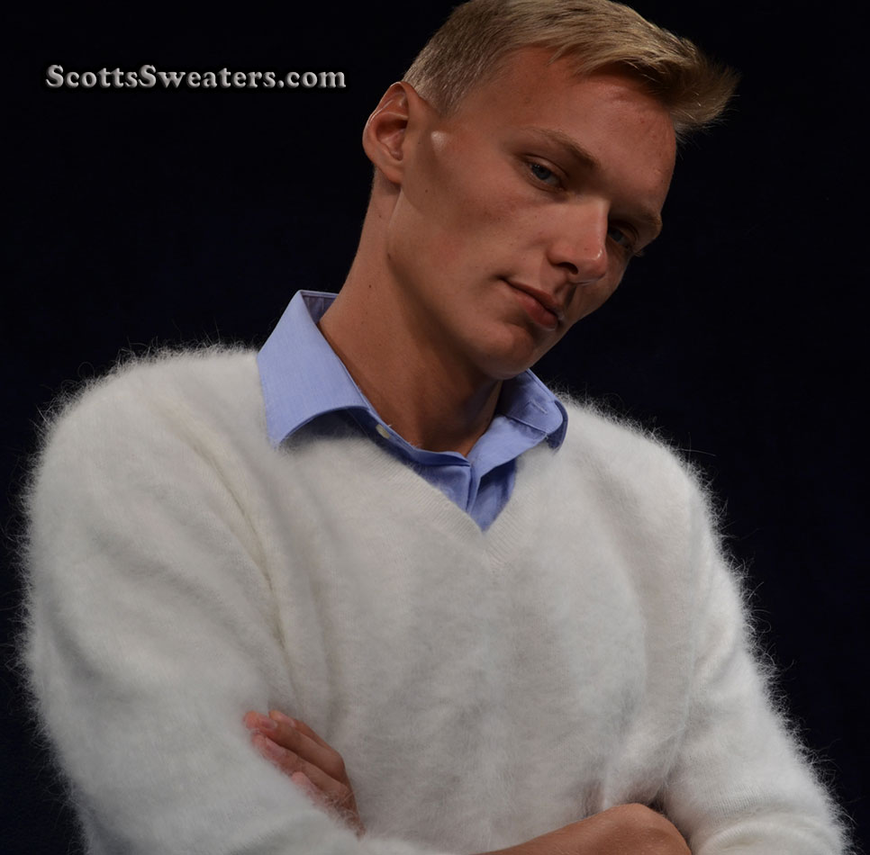 V-Neck Exclusive: #611-005 Men's New Ultra-soft Angora Sweaters