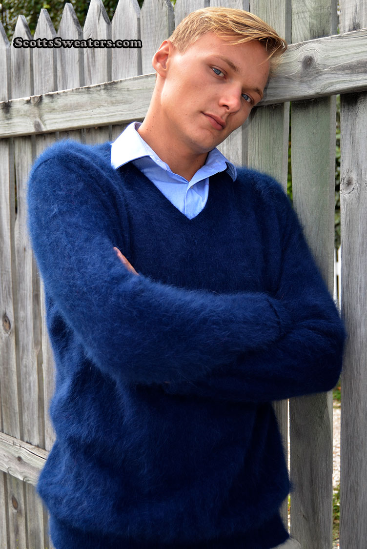 V-Neck Exclusive: #611-005 Men's New Ultra-soft Angora Sweaters