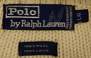612-097 Wool Tennis Sweater by Polo Ralph Lauren