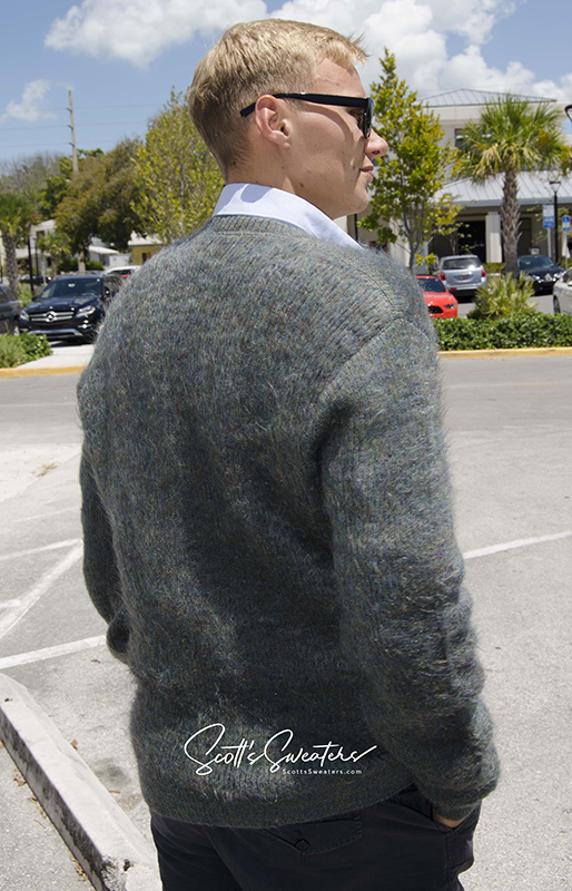 615-055 Men's Retro V-neck Mohair Sweater by Max Green's