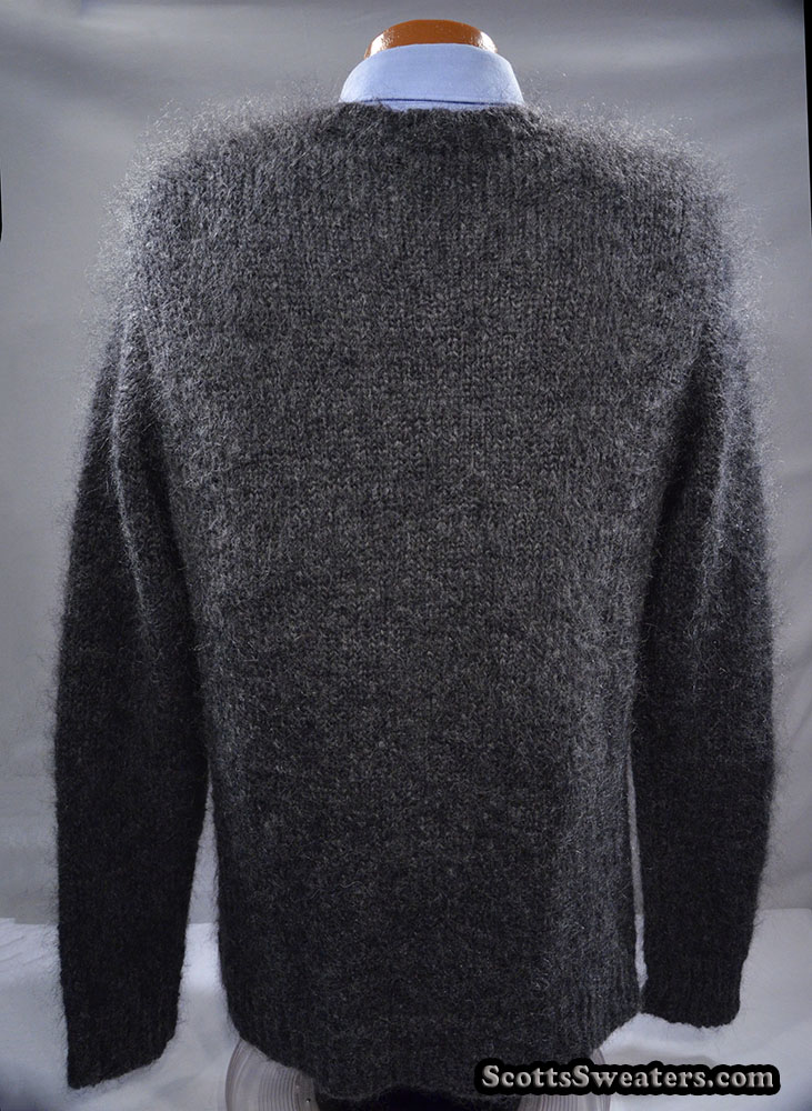 615-096 Men's Luxurious Charcoal Grey Mohair Sweater