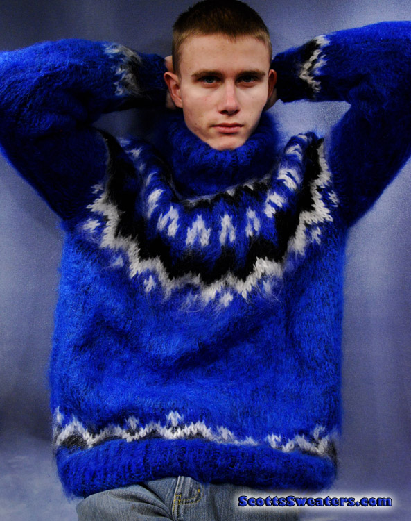 700-003 Men's Fuzzy Mohair Sweater - Custom Knit